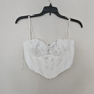 Nwts Shareen Collections Elegant White Satin Corset